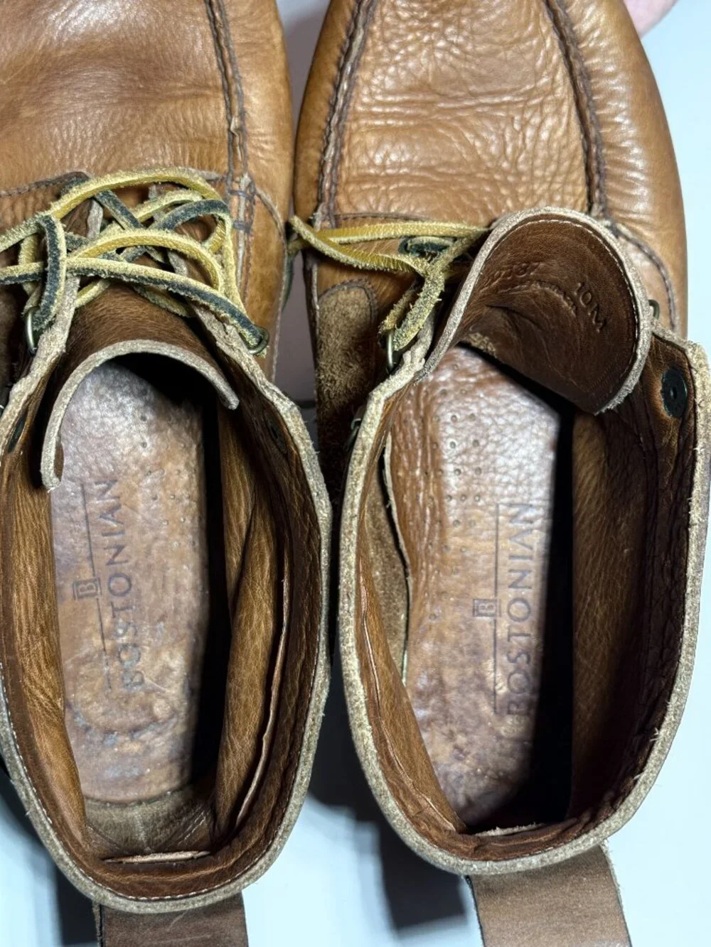 Vintage Bostonian Fantastic Double Leather Moccasins Leather Sole Mens Size 10 M